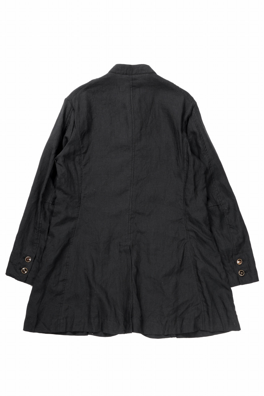 YUTA MATSUOKA long jacket / high density canvas linen (black)