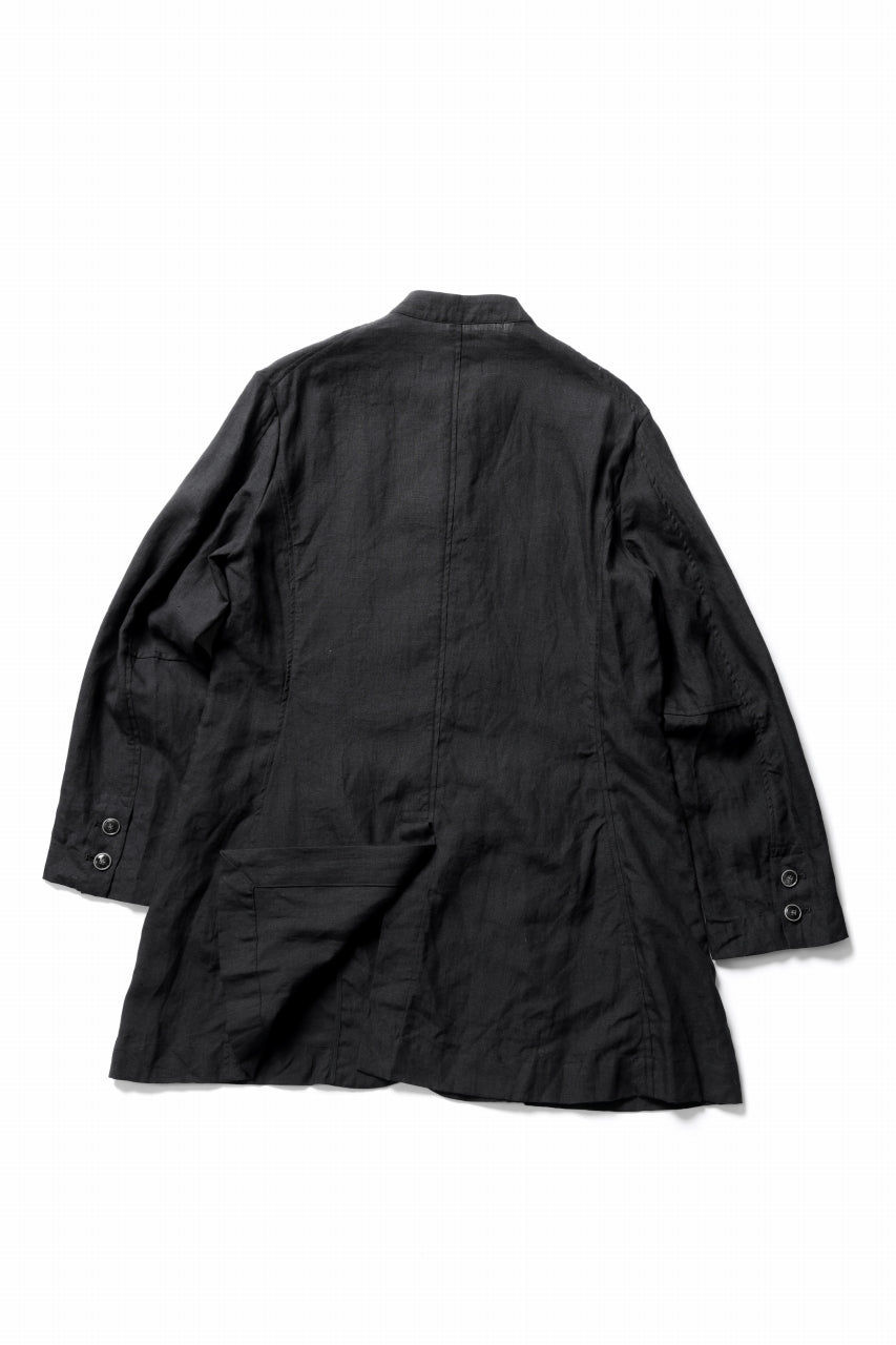 YUTA MATSUOKA long jacket / high density canvas linen (black)