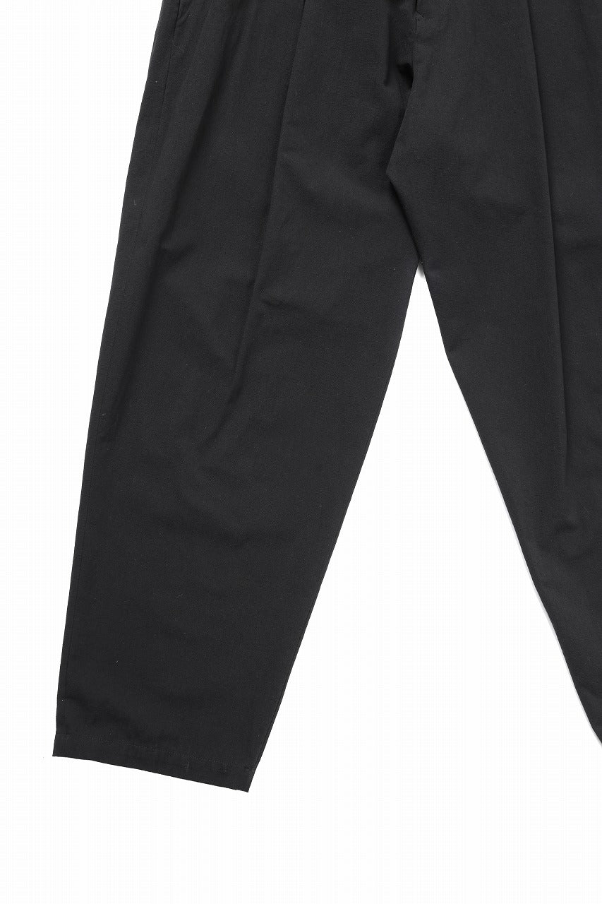 Y's for men WAIST STRING PANTS / COTTON-LINEN CANVAS (BLACK)