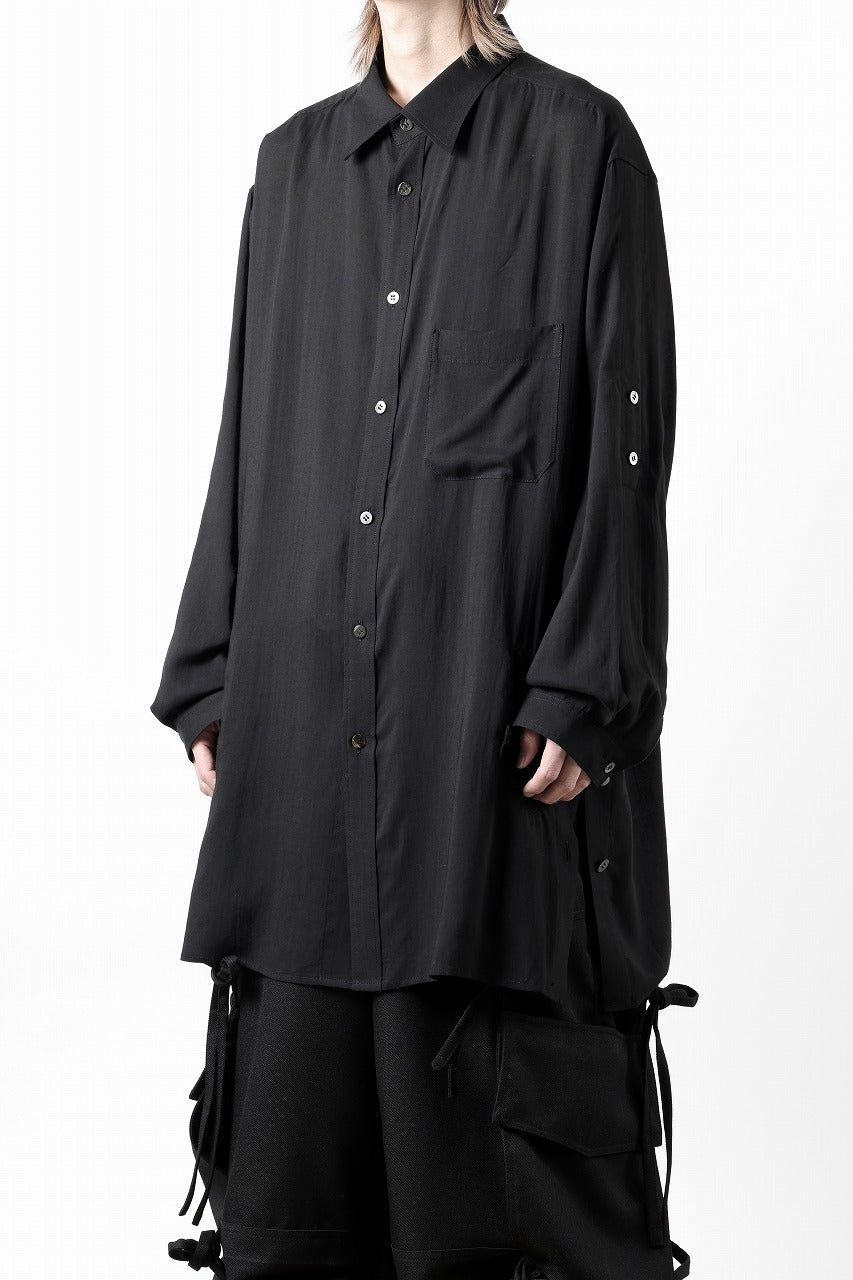 Y's for men BIG SHIRT / CELLULOSE LAWN (BLACK)