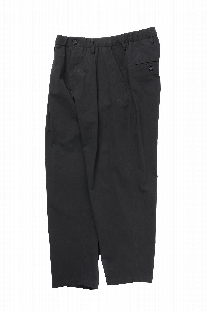 Y's for men WAIST STRING PANTS / COTTON-LINEN CANVAS (BLACK)