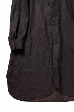 Load image into Gallery viewer, YUTA MATSUOKA long shirt / bengala ink coating linen (reddish brown)