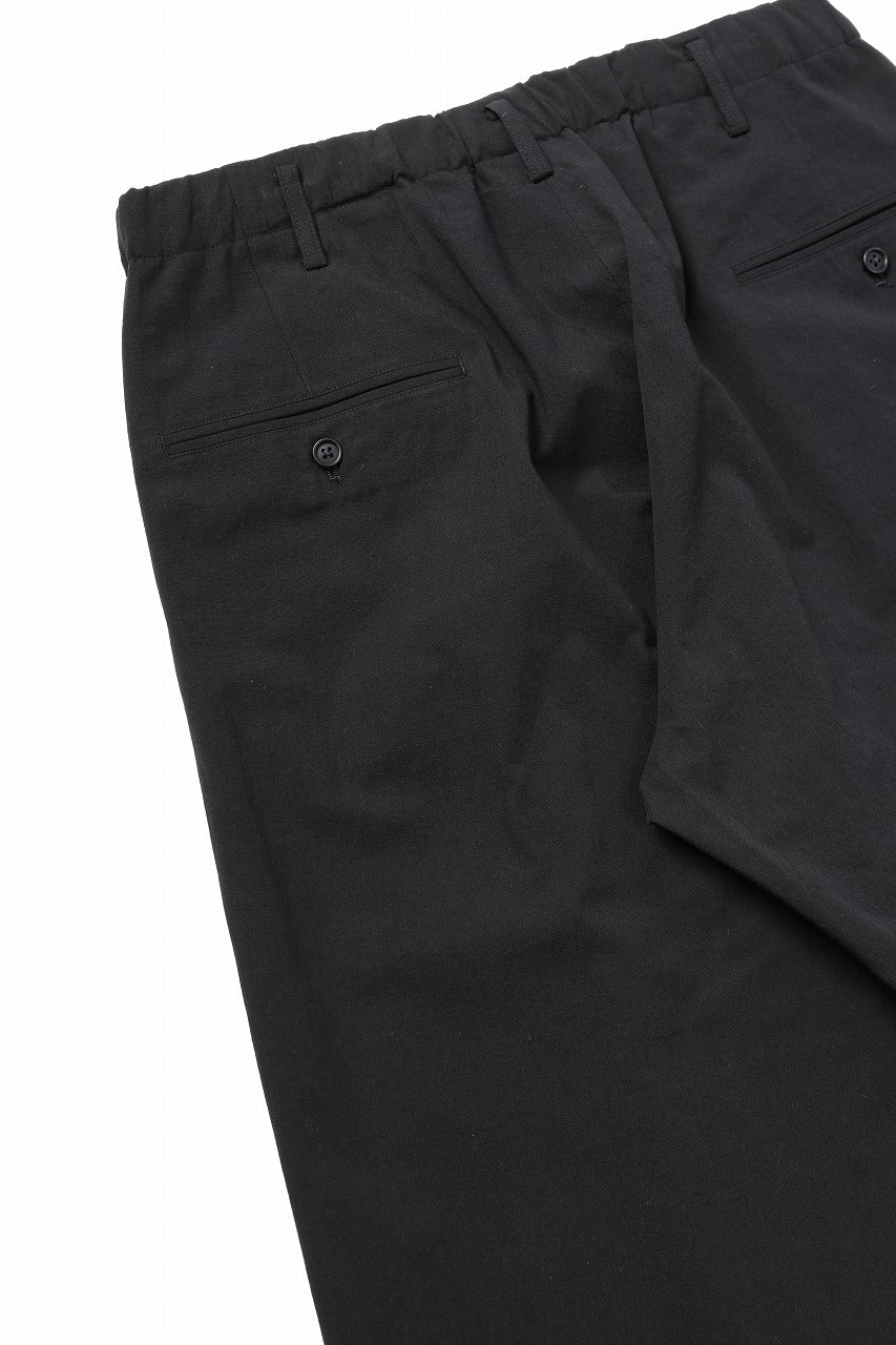 Y's for men WAIST STRING PANTS / COTTON-LINEN CANVAS (BLACK)