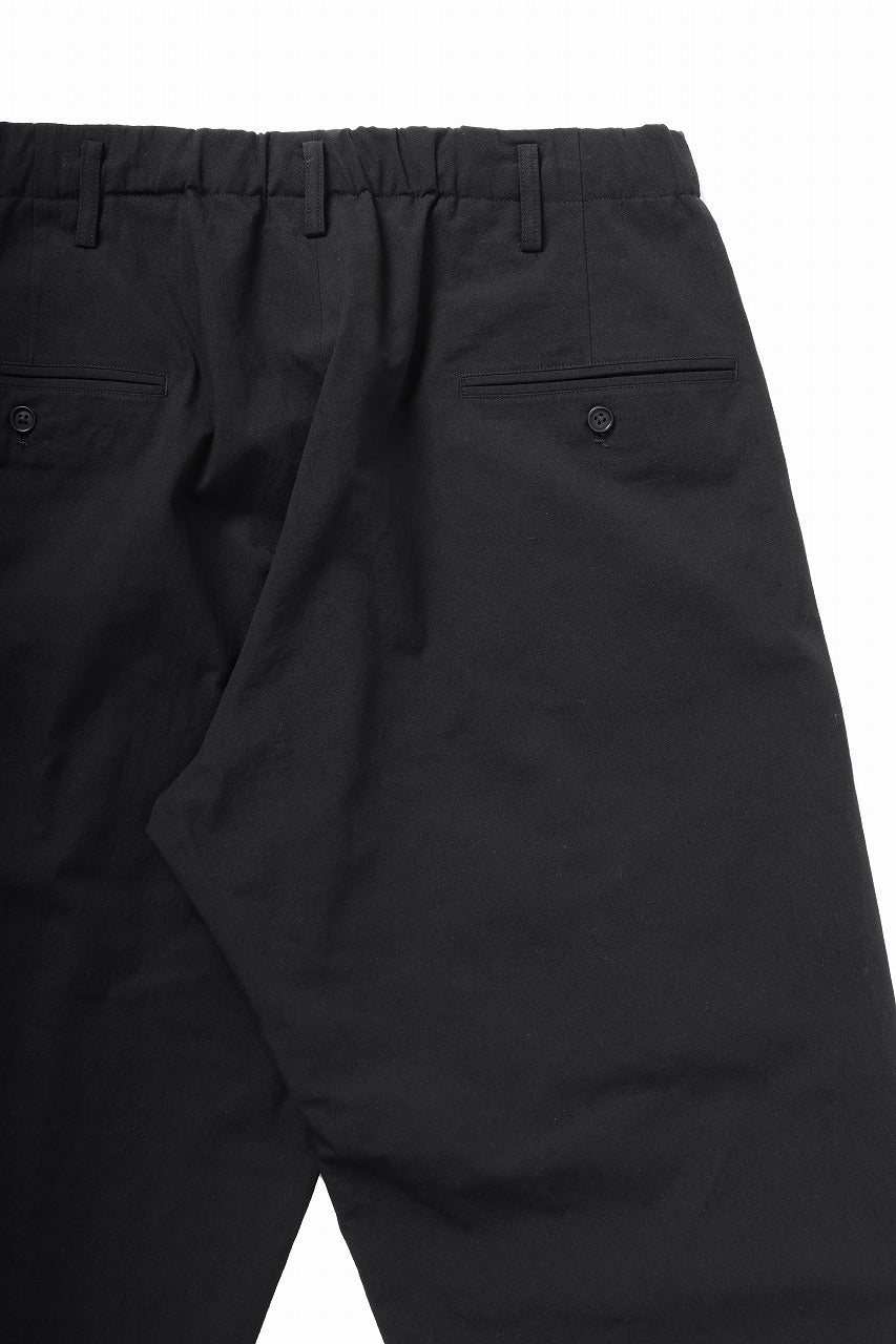 Y's for men WAIST STRING PANTS / COTTON-LINEN CANVAS (BLACK)