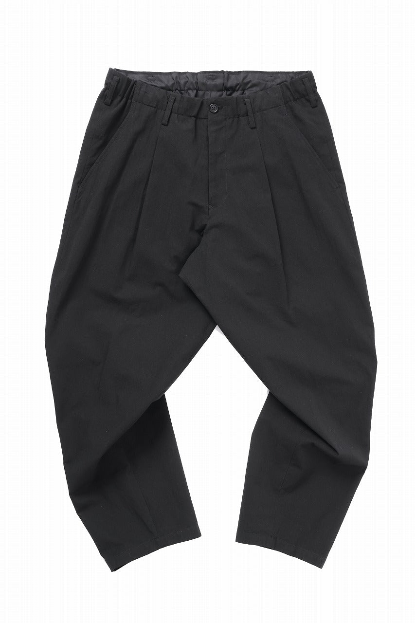 Y's for men WAIST STRING PANTS / COTTON-LINEN CANVAS (BLACK)