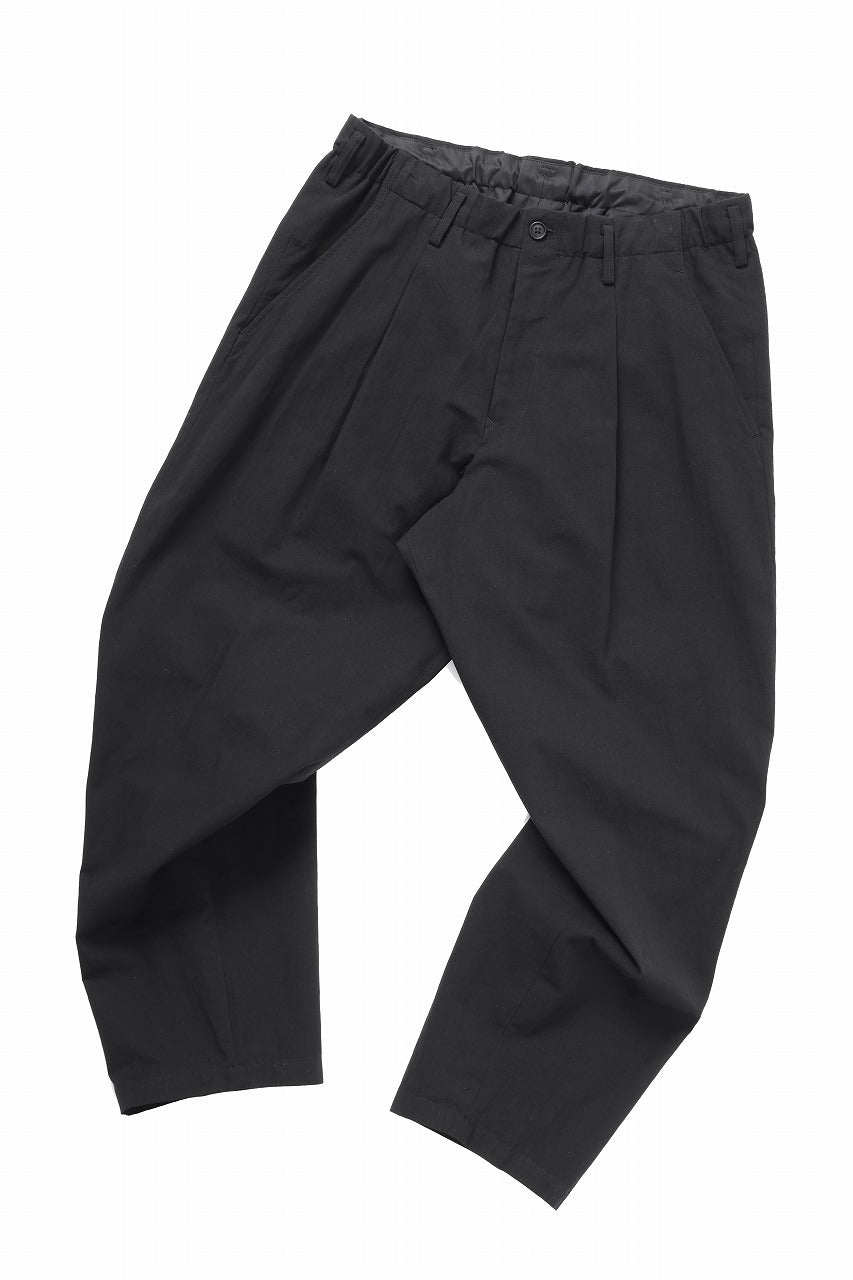 Y's for men WAIST STRING PANTS / COTTON-LINEN CANVAS (BLACK)