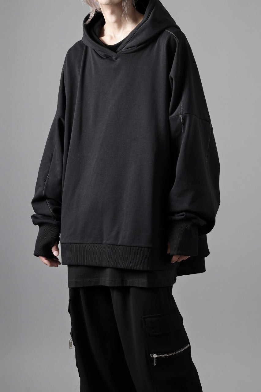 Load image into Gallery viewer, thom/krom EXTRA OVERSIZED FIT HOODIE / ELASTIC COTTON SWEAT (BLACK)