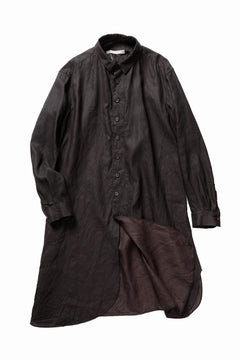 Load image into Gallery viewer, YUTA MATSUOKA long shirt / bengala ink coating linen (reddish brown)