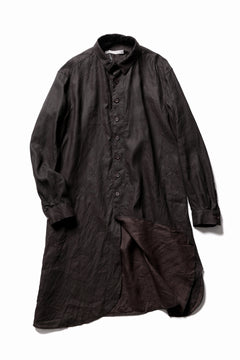 Load image into Gallery viewer, YUTA MATSUOKA long shirt / bengala ink coating linen (reddish brown)