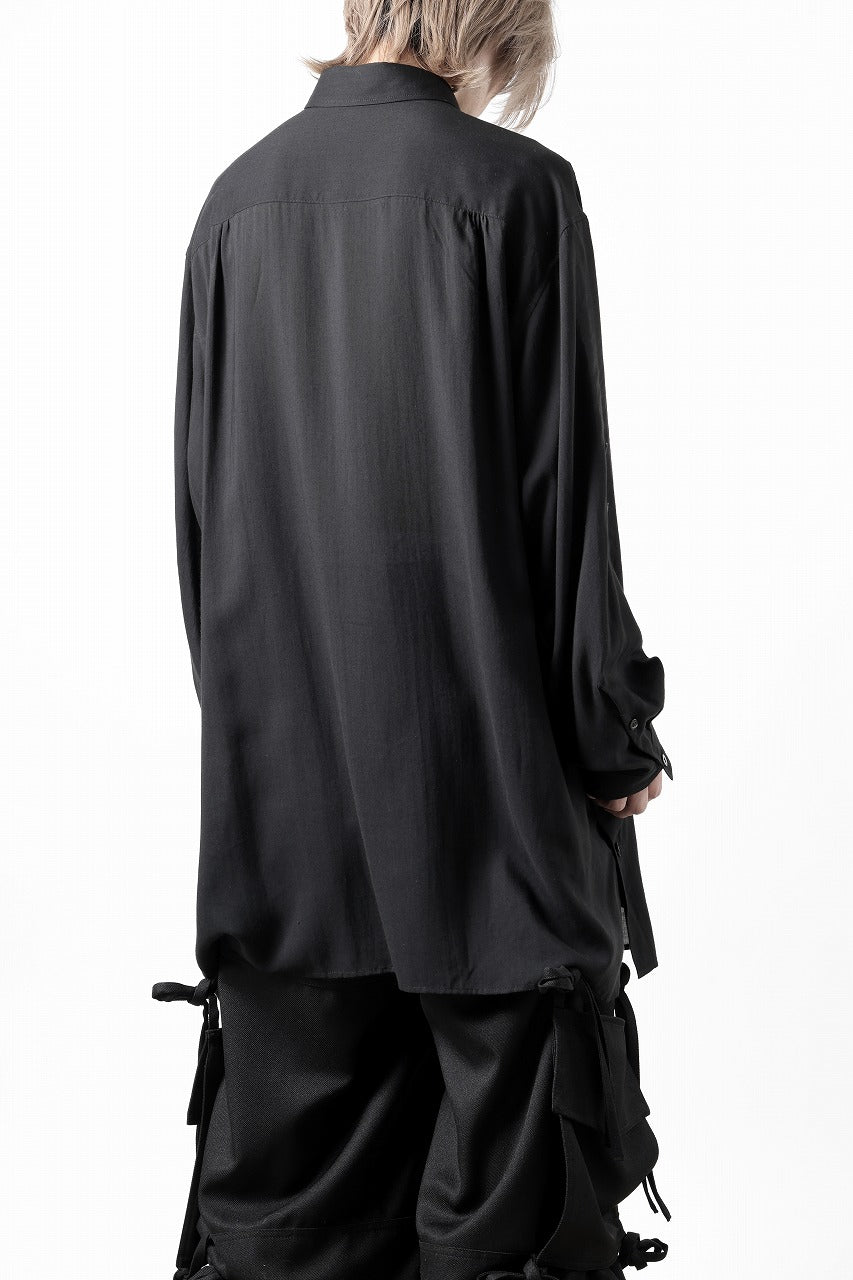 Y's for men BIG SHIRT / CELLULOSE LAWN (BLACK)