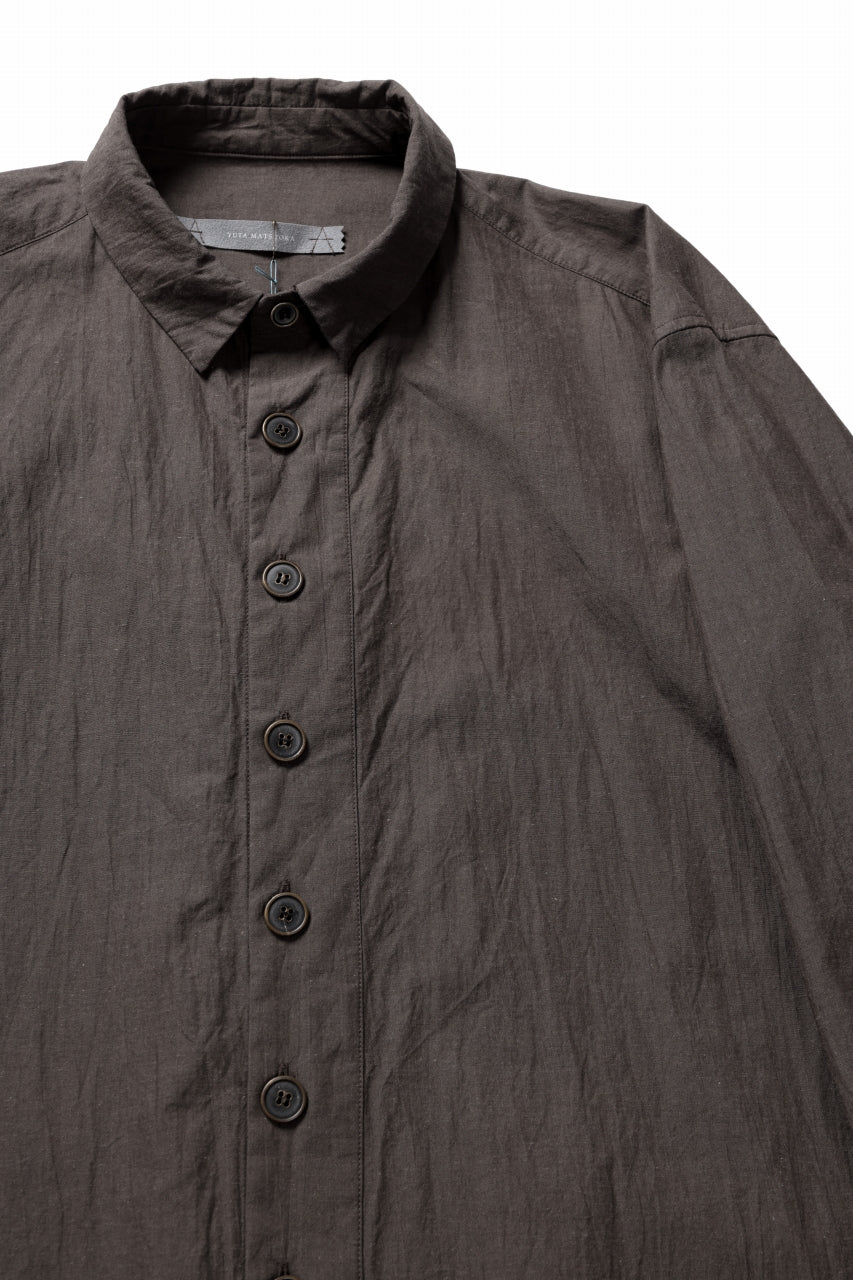 YUTA MATSUOKA long shirt / cotton ramie chambray  (light brown)