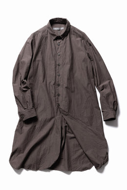 YUTA MATSUOKA long shirt / cotton ramie chambray  (light brown)