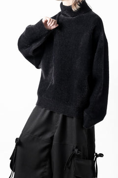 画像をギャラリービューアに読み込む, th products Mole Turtle Knit / feather mogol shaggy knit (black)