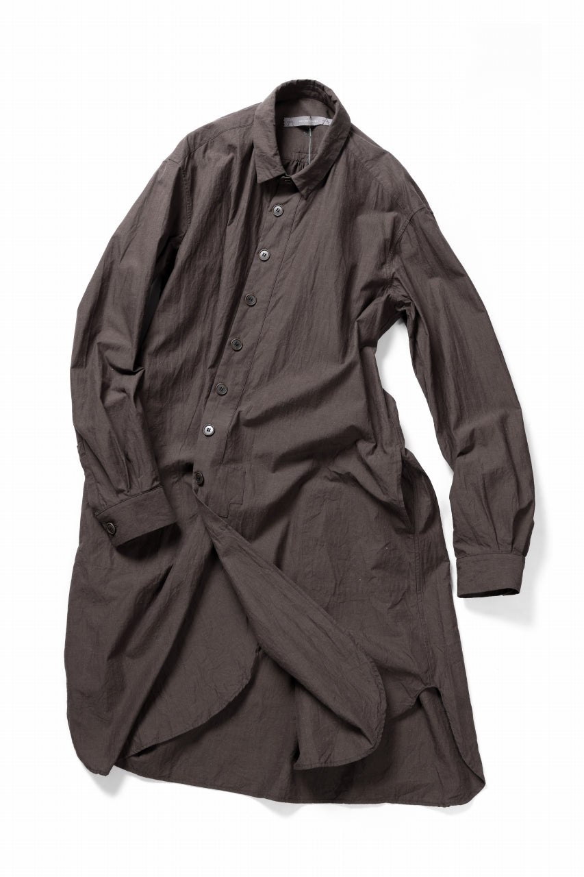 Load image into Gallery viewer, YUTA MATSUOKA long shirt / cotton ramie chambray  (light brown)