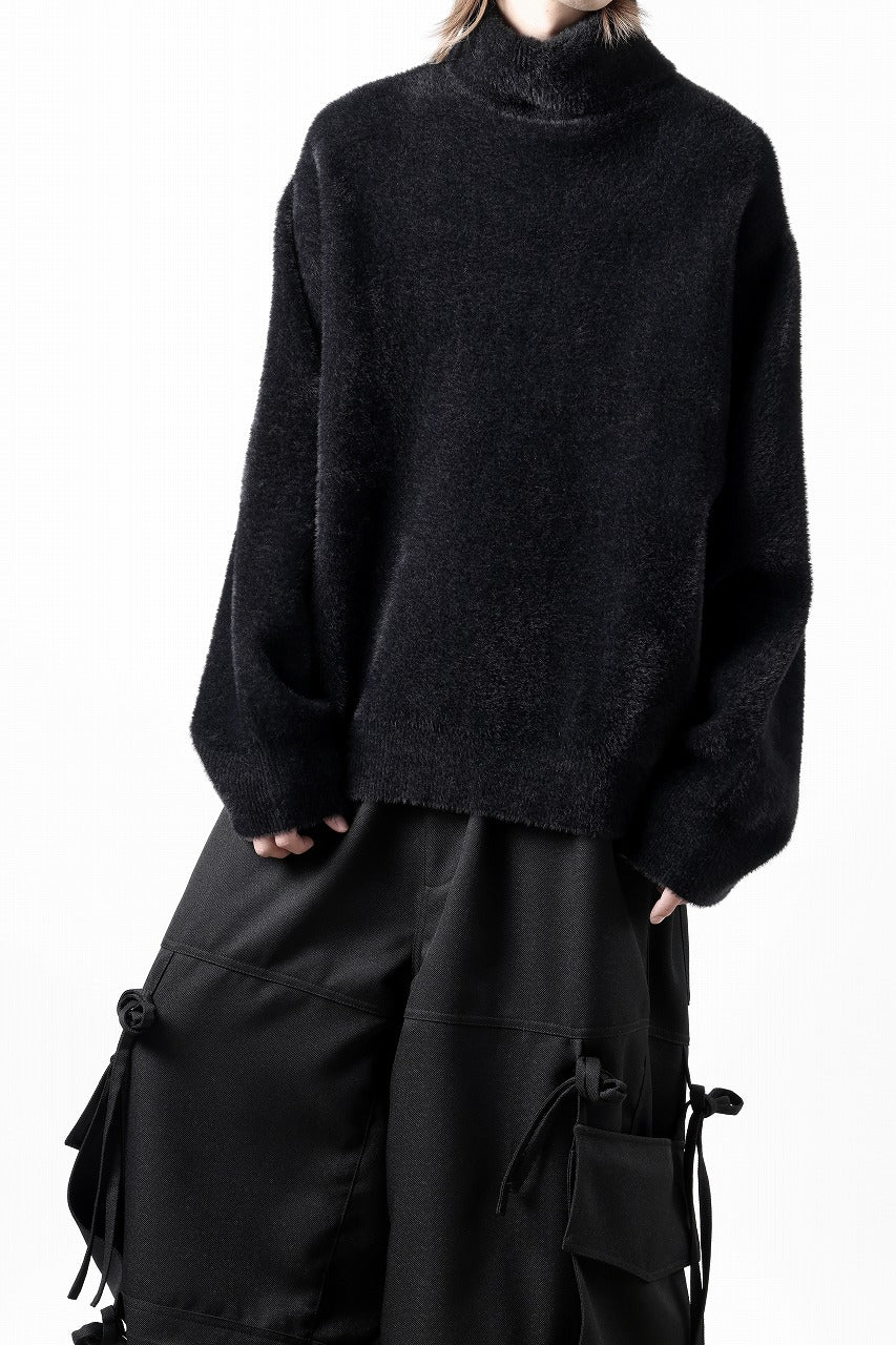 th products Mole Turtle Knit / feather mogol shaggy knit (black)