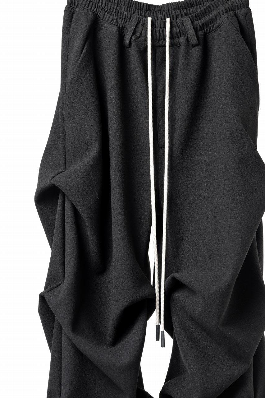 A.F ARTEFACT TUCK VOLUME BAGGY PANTS / PEs KNIT JERSEY (BLACK)