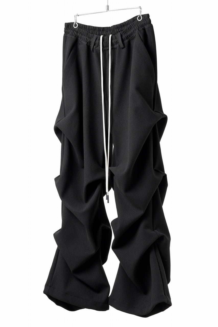 A.F ARTEFACT TUCK VOLUME BAGGY PANTS / PEs KNIT JERSEY (BLACK)