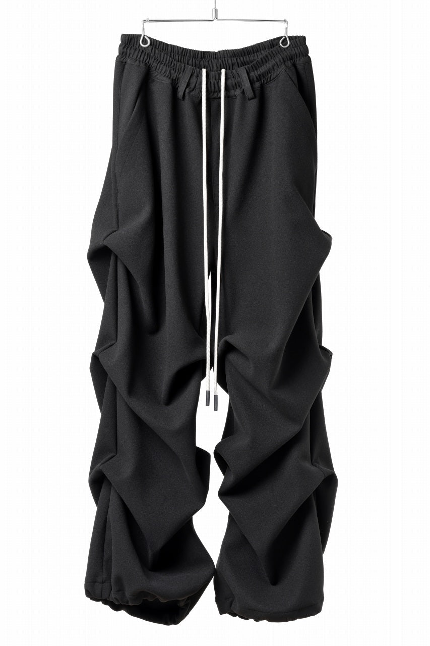 A.F ARTEFACT TUCK VOLUME BAGGY PANTS / PEs KNIT JERSEY (BLACK)