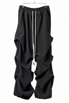 Load image into Gallery viewer, A.F ARTEFACT TUCK VOLUME BAGGY PANTS / PEs KNIT JERSEY (BLACK)