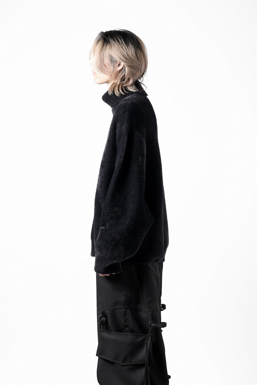 th products Mole Turtle Knit / feather mogol shaggy knit (black)