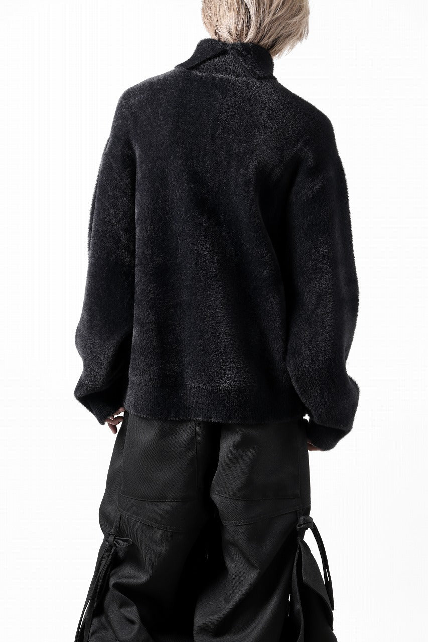 画像をギャラリービューアに読み込む, th products Mole Turtle Knit / feather mogol shaggy knit (black)