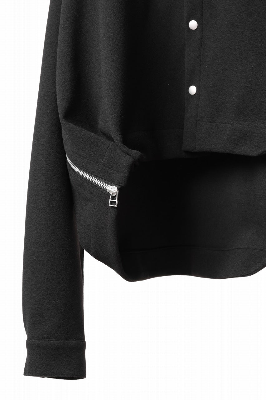 画像をギャラリービューアに読み込む, A.F ARTEFACT CROPPED SHIRT JACKET / KNIT JERSEY (BLACK)