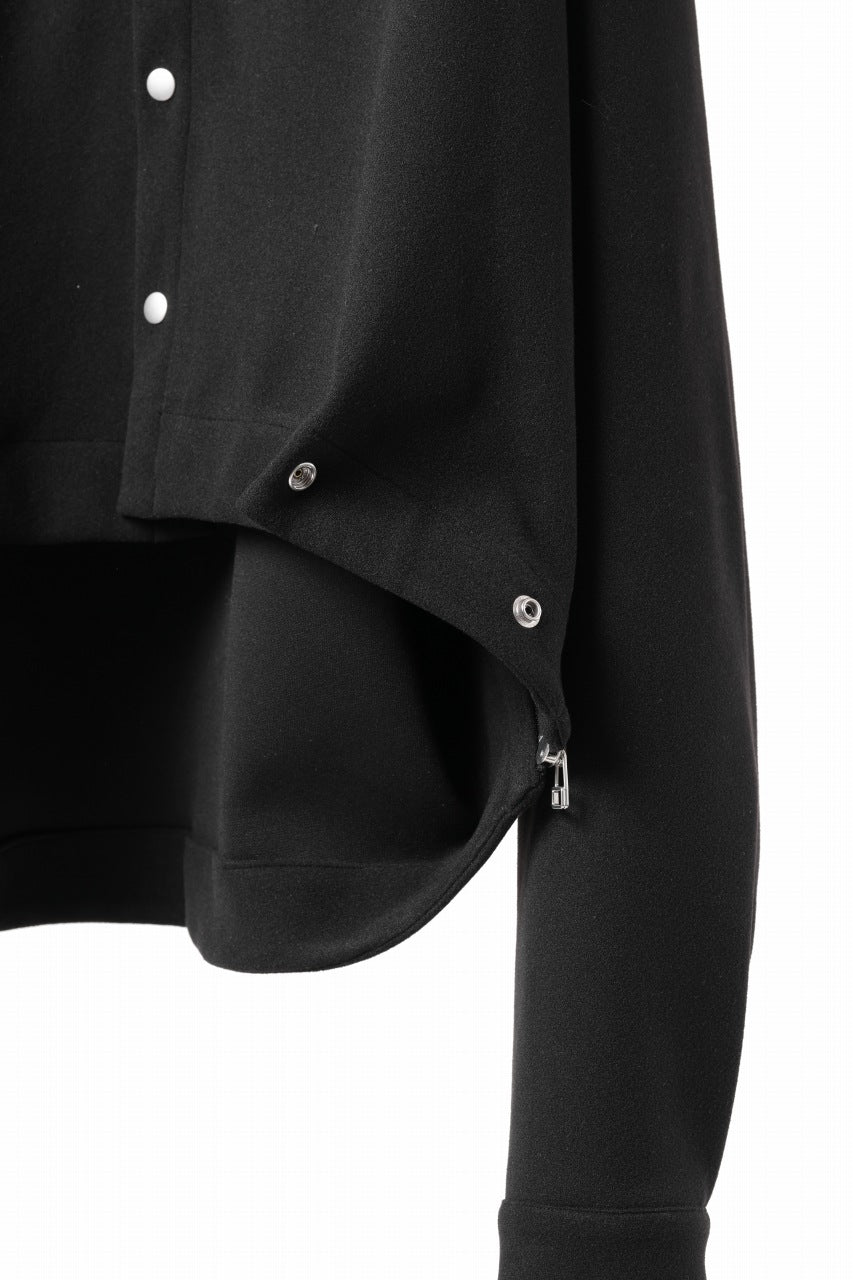 A.F ARTEFACT CROPPED SHIRT JACKET / KNIT JERSEY (BLACK)