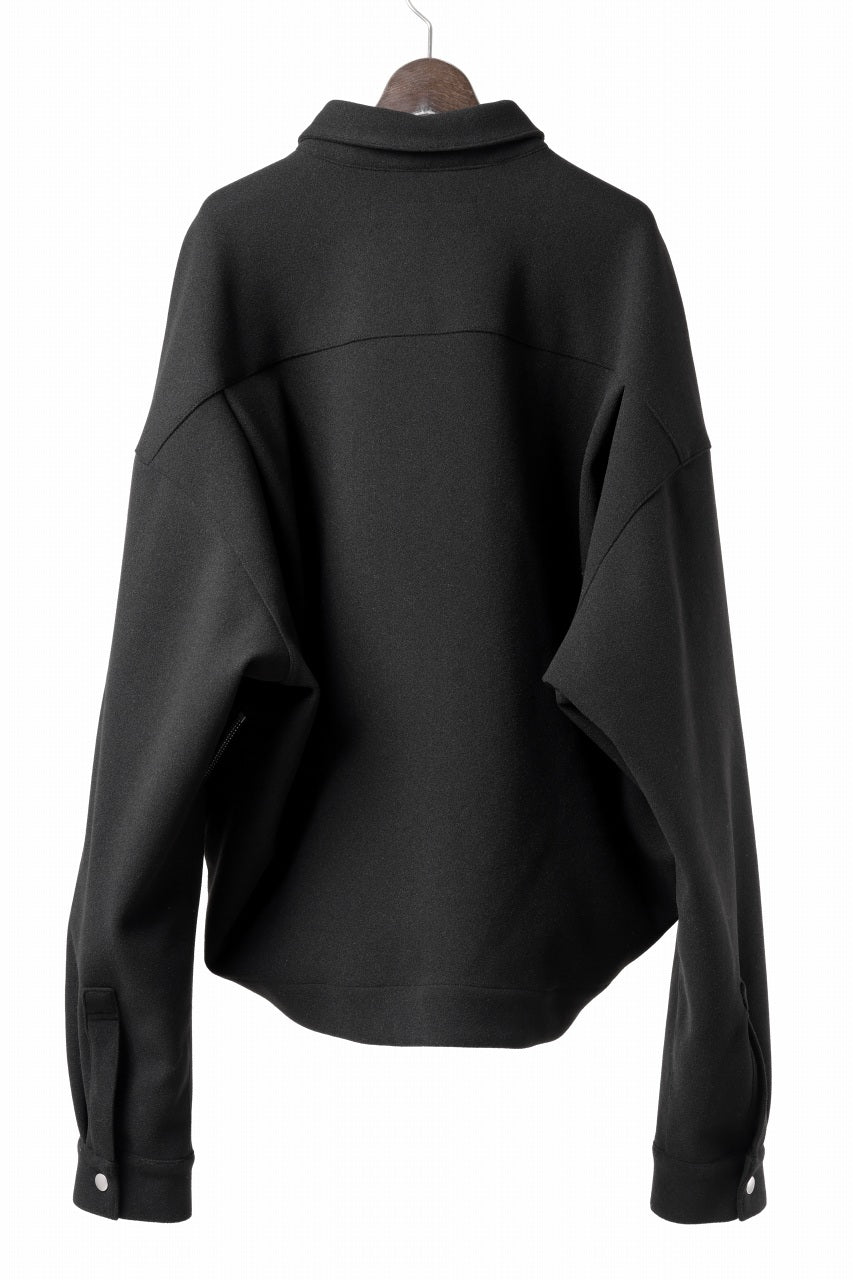 A.F ARTEFACT CROPPED SHIRT JACKET / KNIT JERSEY (BLACK)