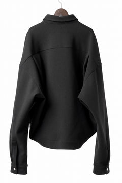 Load image into Gallery viewer, A.F ARTEFACT CROPPED SHIRT JACKET / PEs KNIT JERSEY (BLACK)