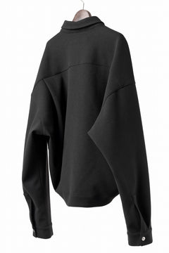 画像をギャラリービューアに読み込む, A.F ARTEFACT CROPPED SHIRT JACKET / KNIT JERSEY (BLACK)