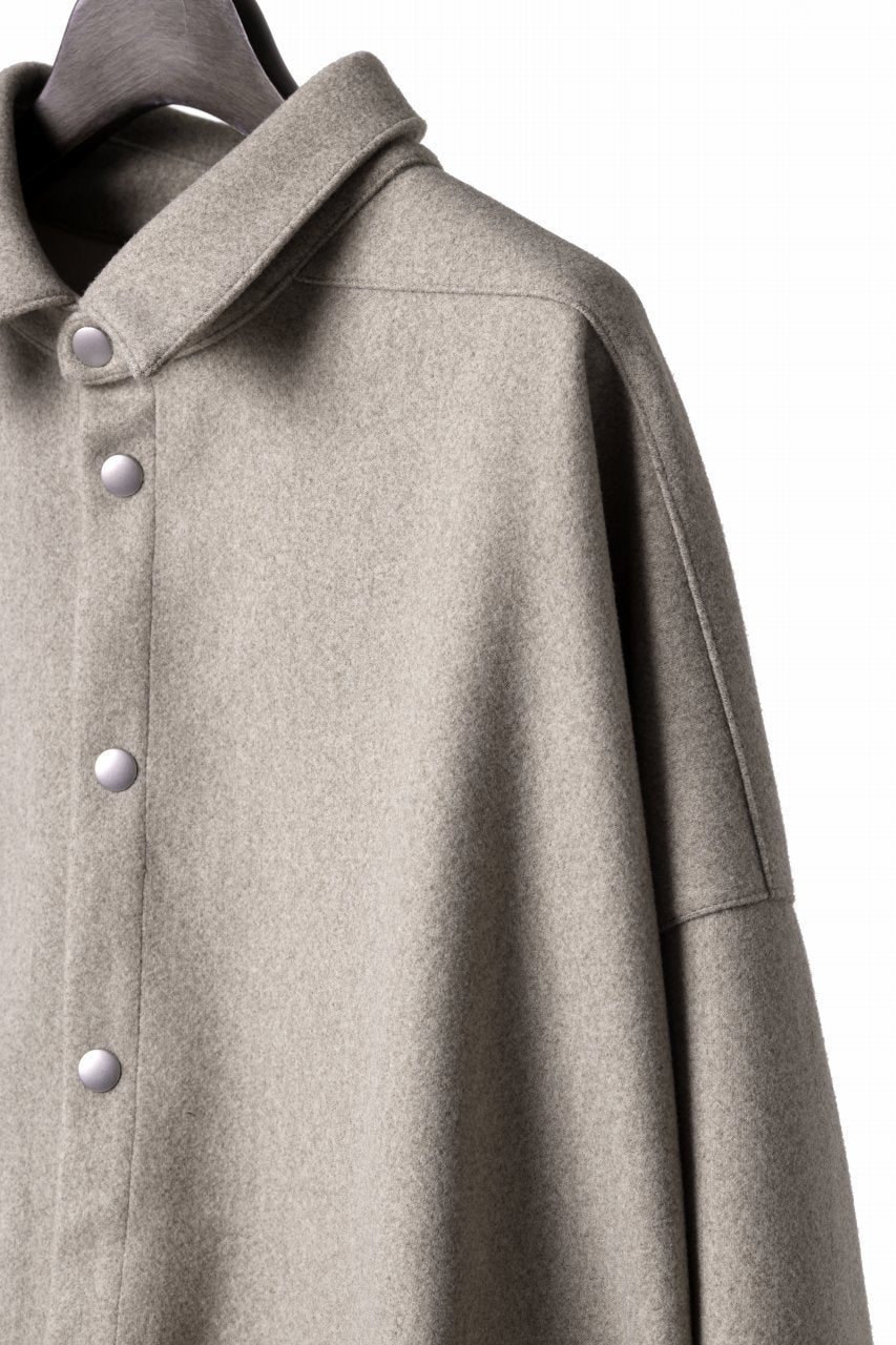 A.F ARTEFACT CROPPED SHIRT JACKET / KNIT JERSEY (BEIGE)