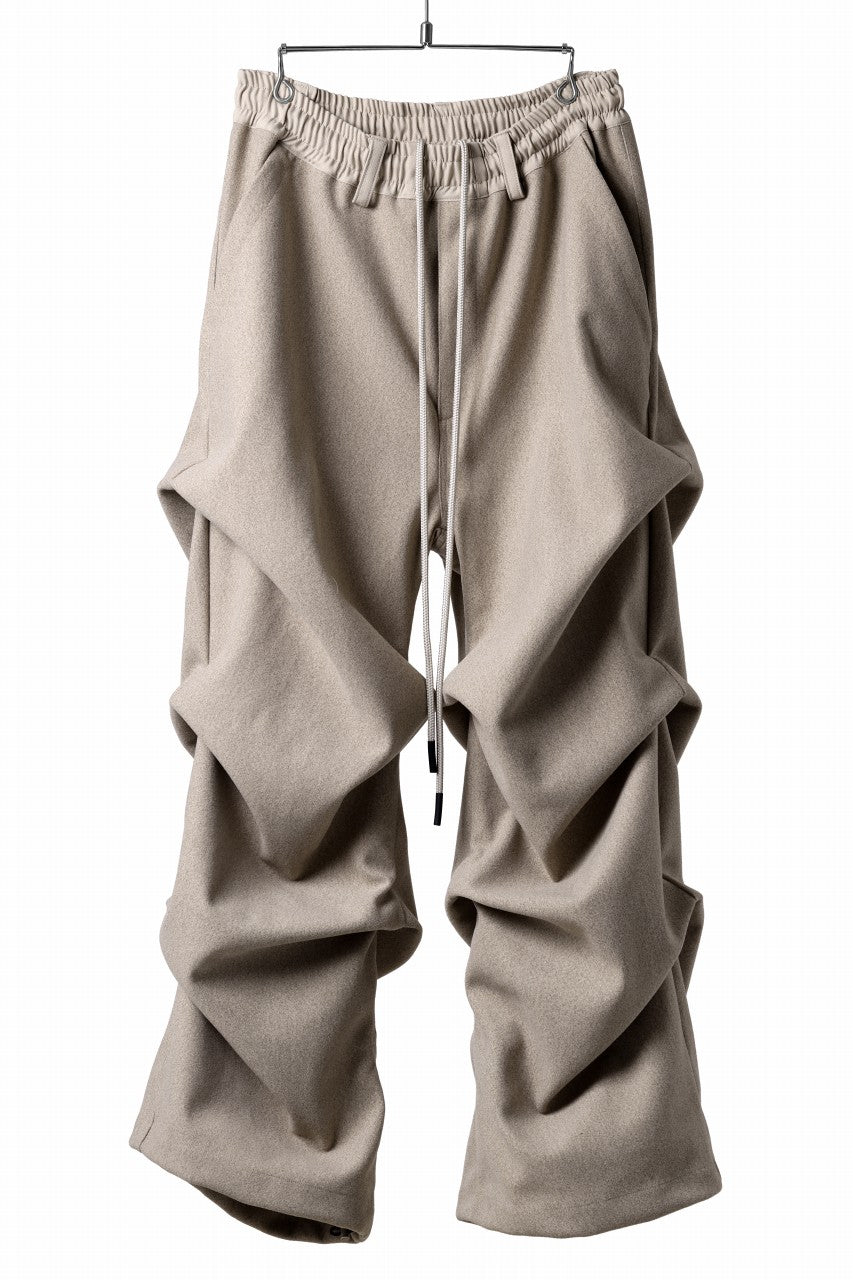 A.F ARTEFACT TUCK VOLUME BAGGY PANTS / PEs KNIT JERSEY (BEIGE)