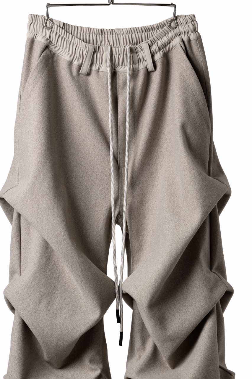 A.F ARTEFACT TUCK VOLUME BAGGY PANTS / PEs KNIT JERSEY (BEIGE)