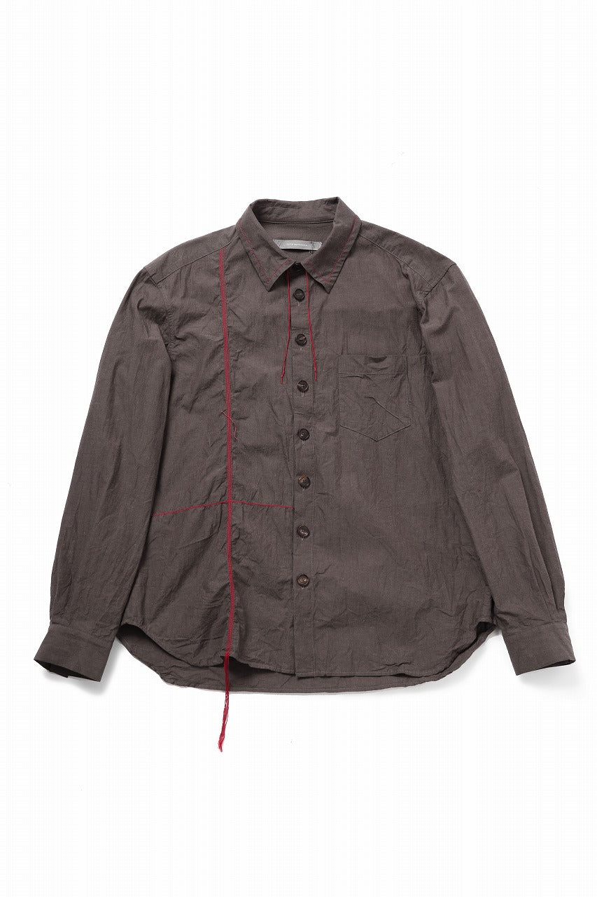 YUTA MATSUOKA classic shirt / cotton ramie chambray  (light brown)