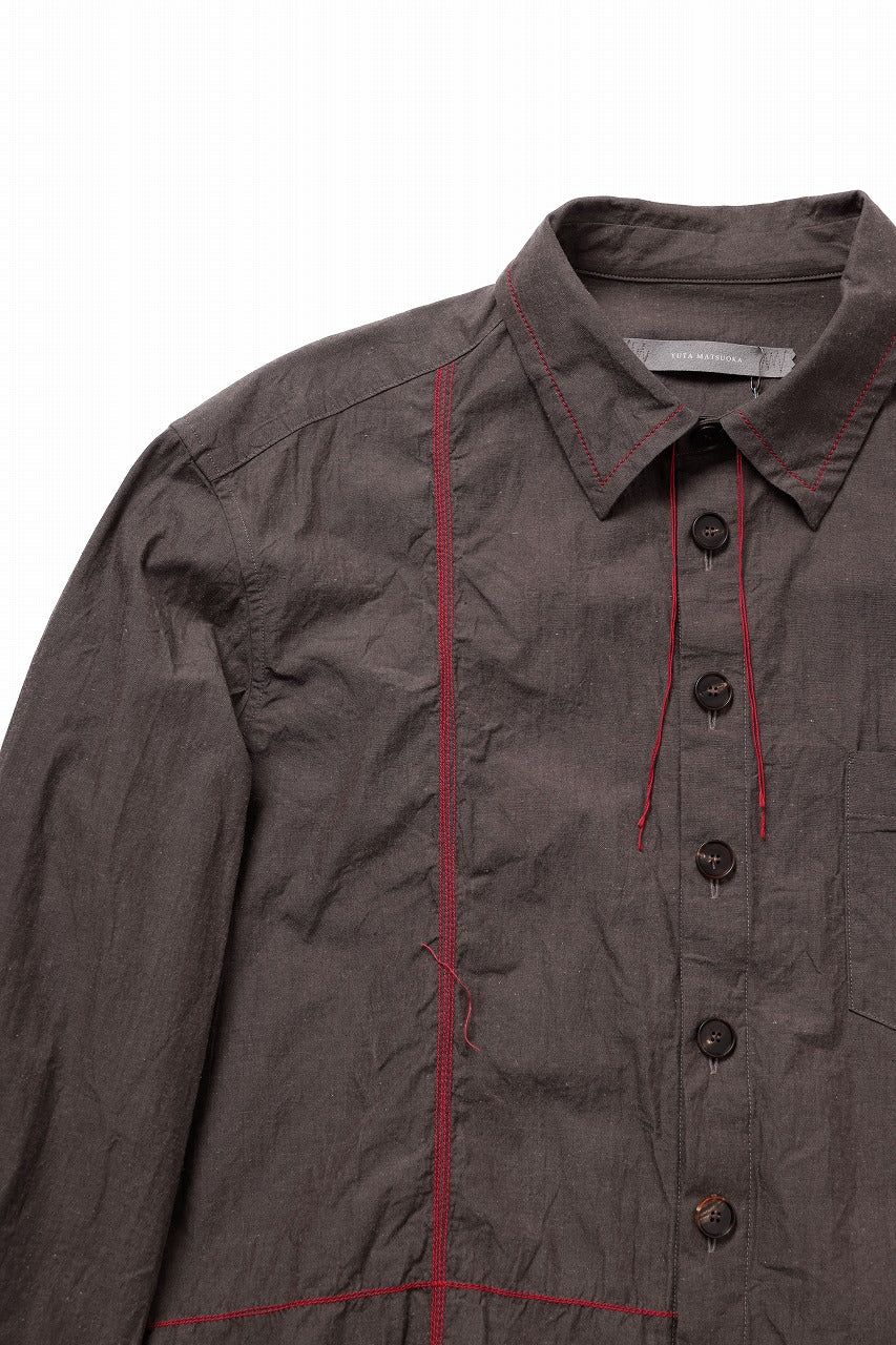 Load image into Gallery viewer, YUTA MATSUOKA classic shirt / cotton ramie chambray  (light brown)