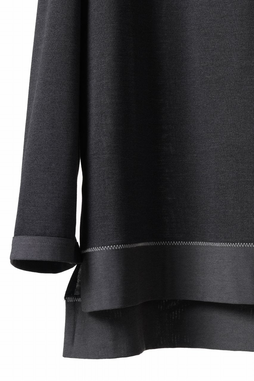 Y-3 Yohji Yamamoto Y GAZETTE L/S TOPS / RE;PEs + WOOL JERSEY (BLACK)