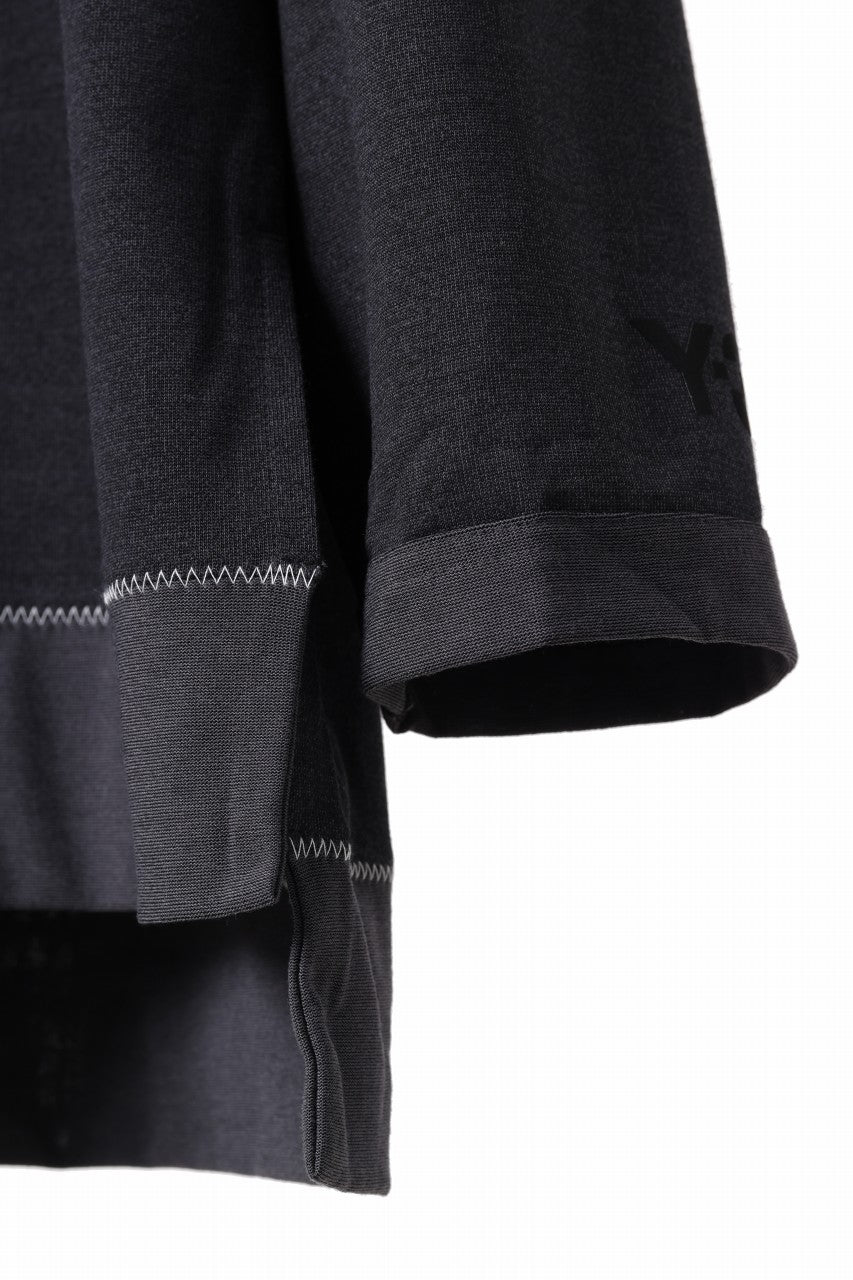 Load image into Gallery viewer, Y-3 Yohji Yamamoto Y GAZETTE L/S TOPS / RE;PEs + WOOL JERSEY (BLACK)