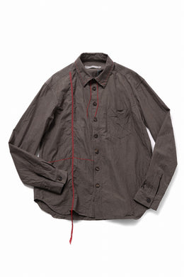 YUTA MATSUOKA classic shirt / cotton ramie chambray  (light brown)