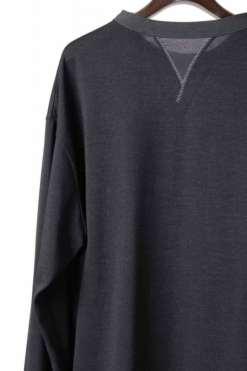 Y-3 Yohji Yamamoto Y GAZETTE L/S TOPS / RE;PEs + WOOL JERSEY (BLACK)