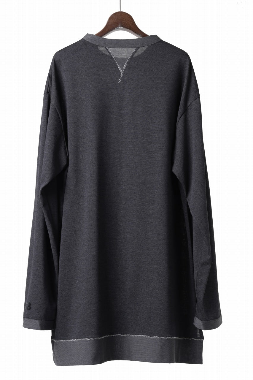 Y-3 Yohji Yamamoto Y GAZETTE L/S TOPS / RE;PEs + WOOL JERSEY (BLACK)