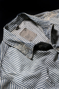 Load image into Gallery viewer, MADNESS RAILROAD HICKORY STRIPE WORK JACKET (INDIGO x WHITE)