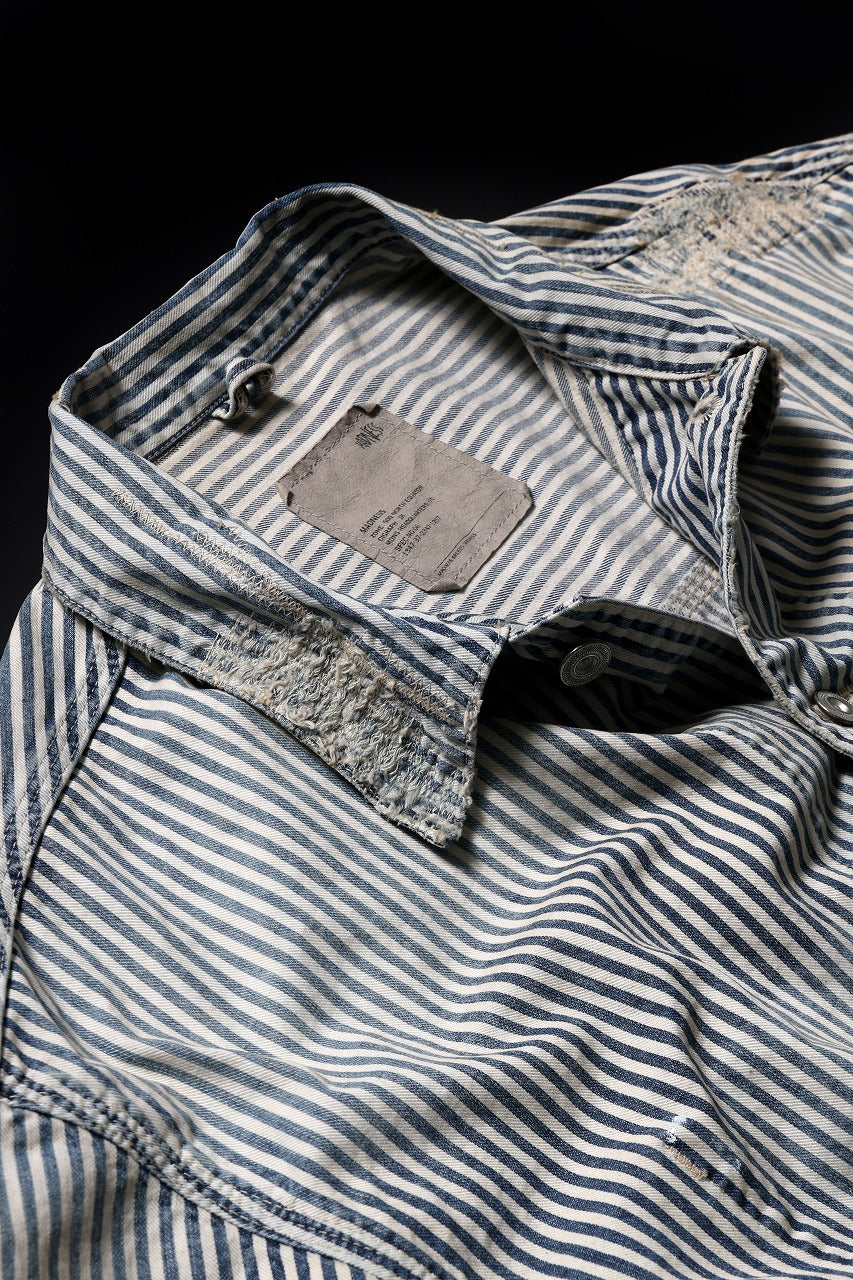 Load image into Gallery viewer, MADNESS RAILROAD HICKORY STRIPE WORK JACKET (INDIGO x WHITE)