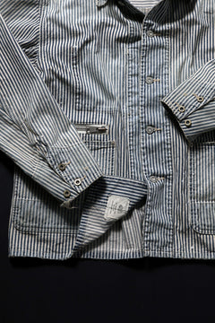 Load image into Gallery viewer, MADNESS RAILROAD HICKORY STRIPE WORK JACKET (INDIGO x WHITE)