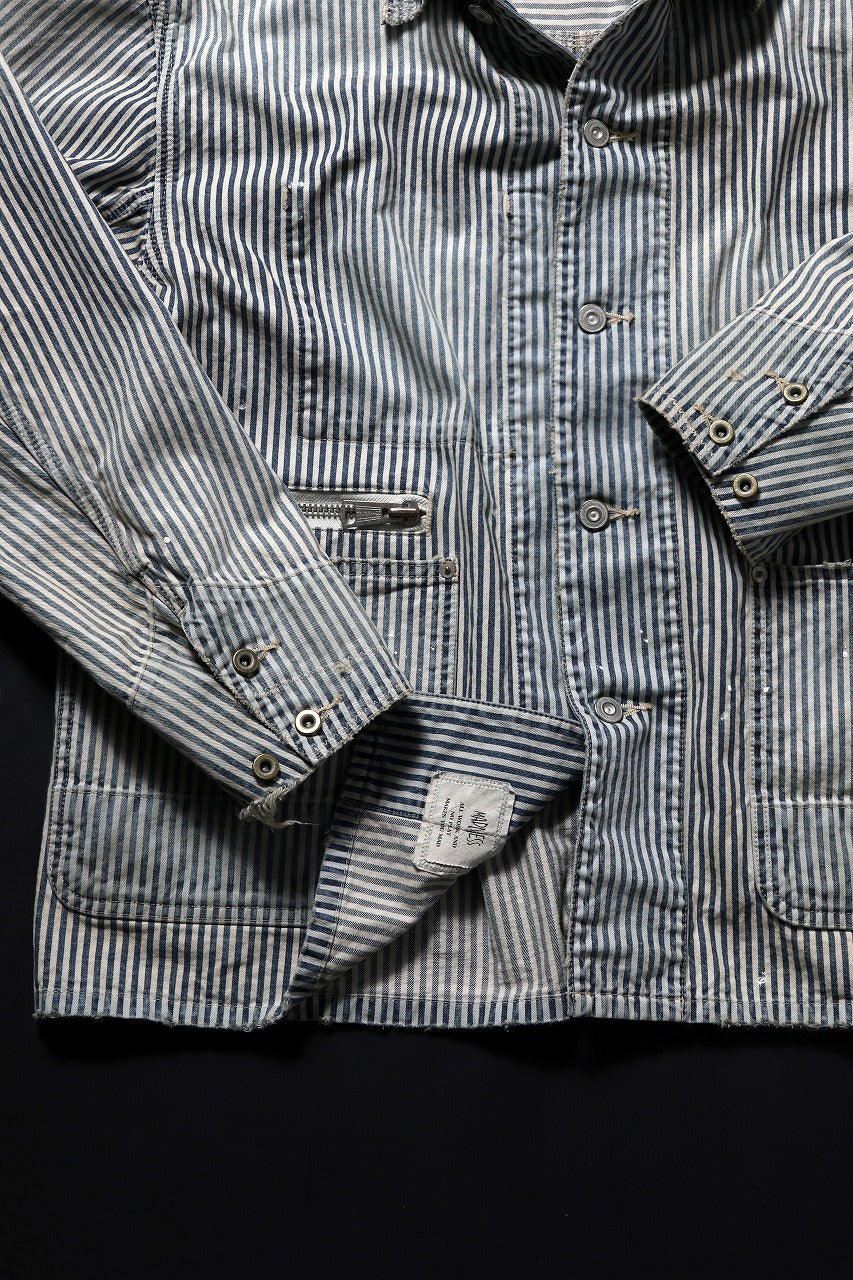 MADNESS RAILROAD HICKORY STRIPE WORK JACKET (INDIGO x WHITE
