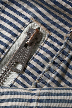 Load image into Gallery viewer, MADNESS RAILROAD HICKORY STRIPE WORK JACKET (INDIGO x WHITE)