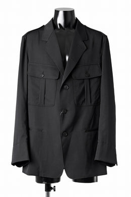 Y's for men Z ACTION PLEATS JACKET / WRINKLED GABARDINE (BLACK)