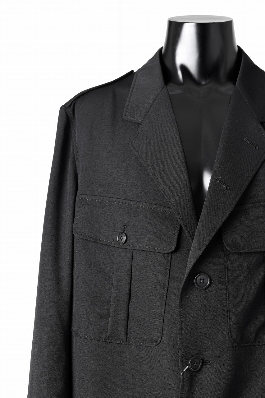 Y's for men Z ACTION PLEATS JACKET / WRINKLED GABARDINE (BLACK)