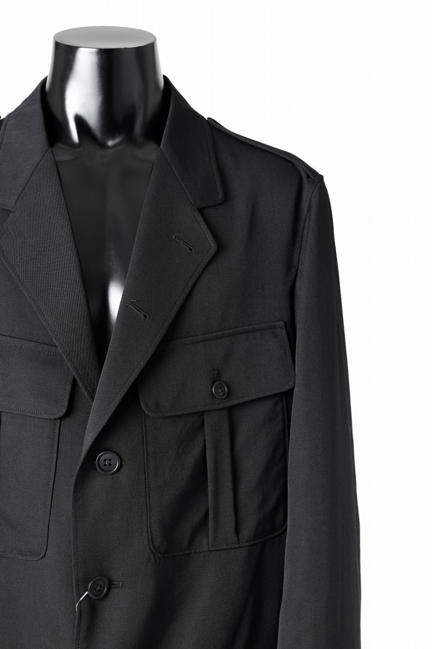 Y's for men Z ACTION PLEATS JACKET / WRINKLED GABARDINE (BLACK)