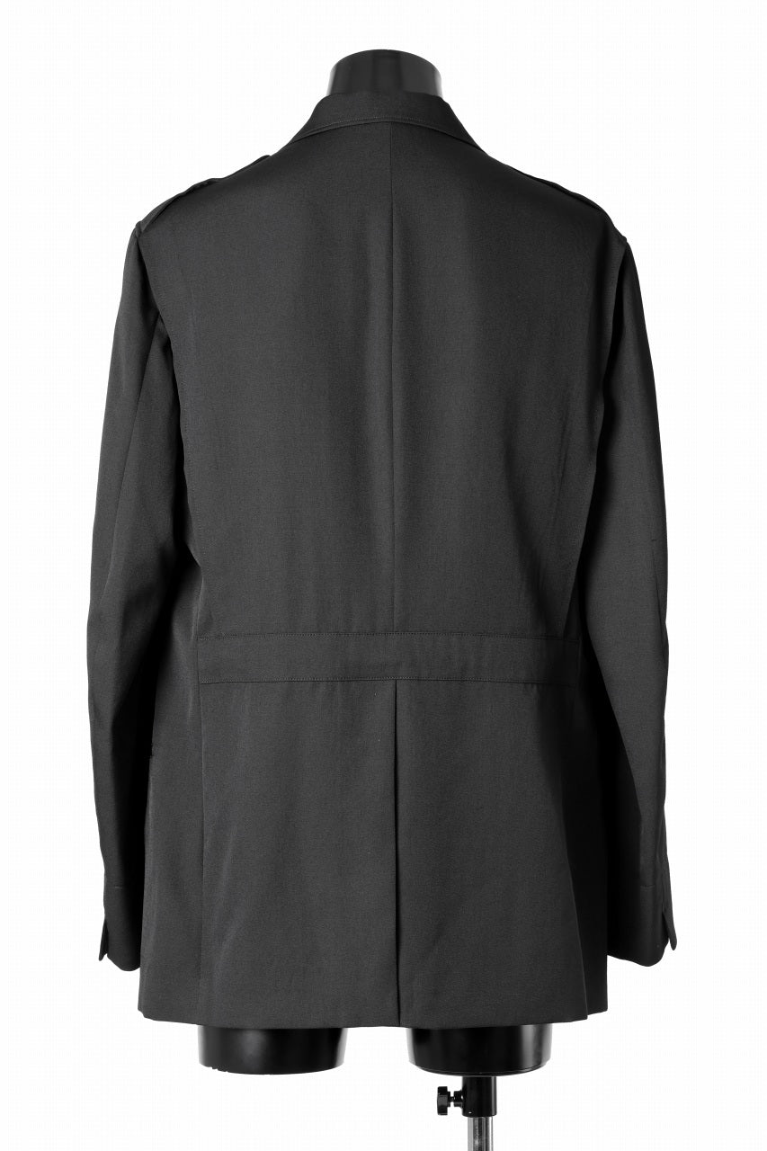 Y's for men Z ACTION PLEATS JACKET / WRINKLED GABARDINE (BLACK)