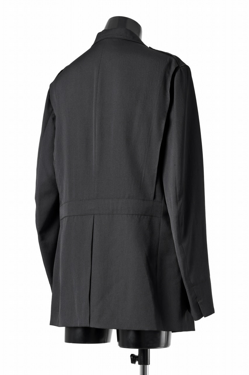 Y's for men Z ACTION PLEATS JACKET / WRINKLED GABARDINE (BLACK)